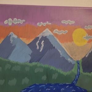 Colorful Mountain Landscape Canvas Art